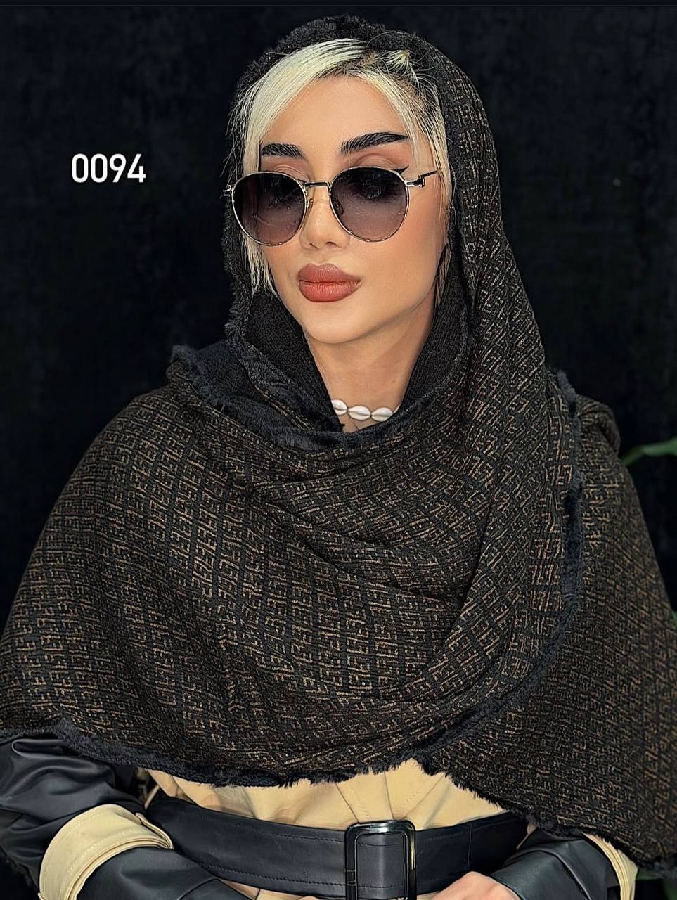 شال برشکا طلا کوب کد0094
