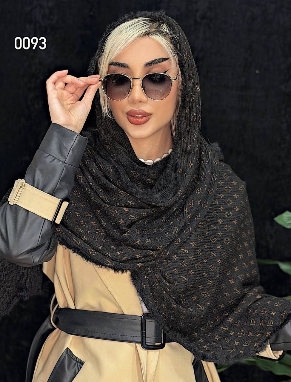 شال برشکا طلا کوب کد0093
