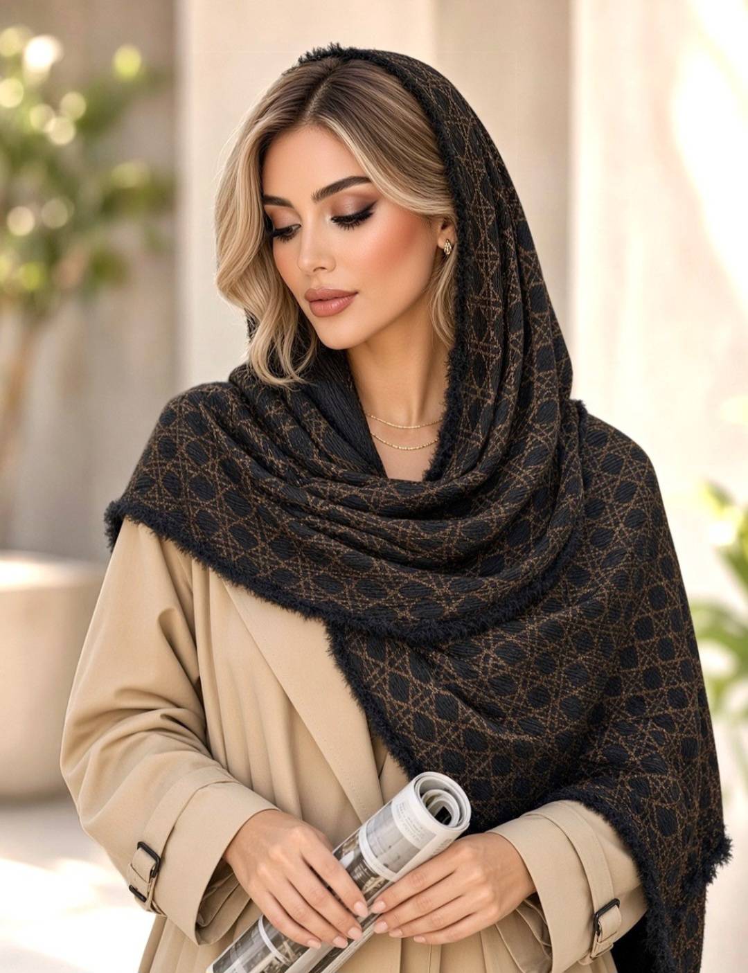 شال برشکا طلا کوب