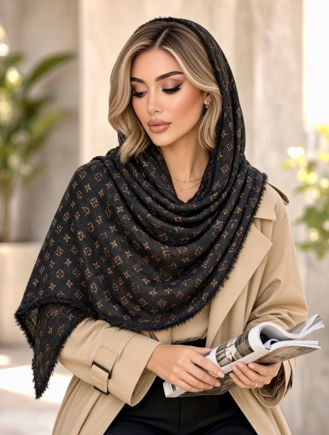 شال برشکا طلا کوب
