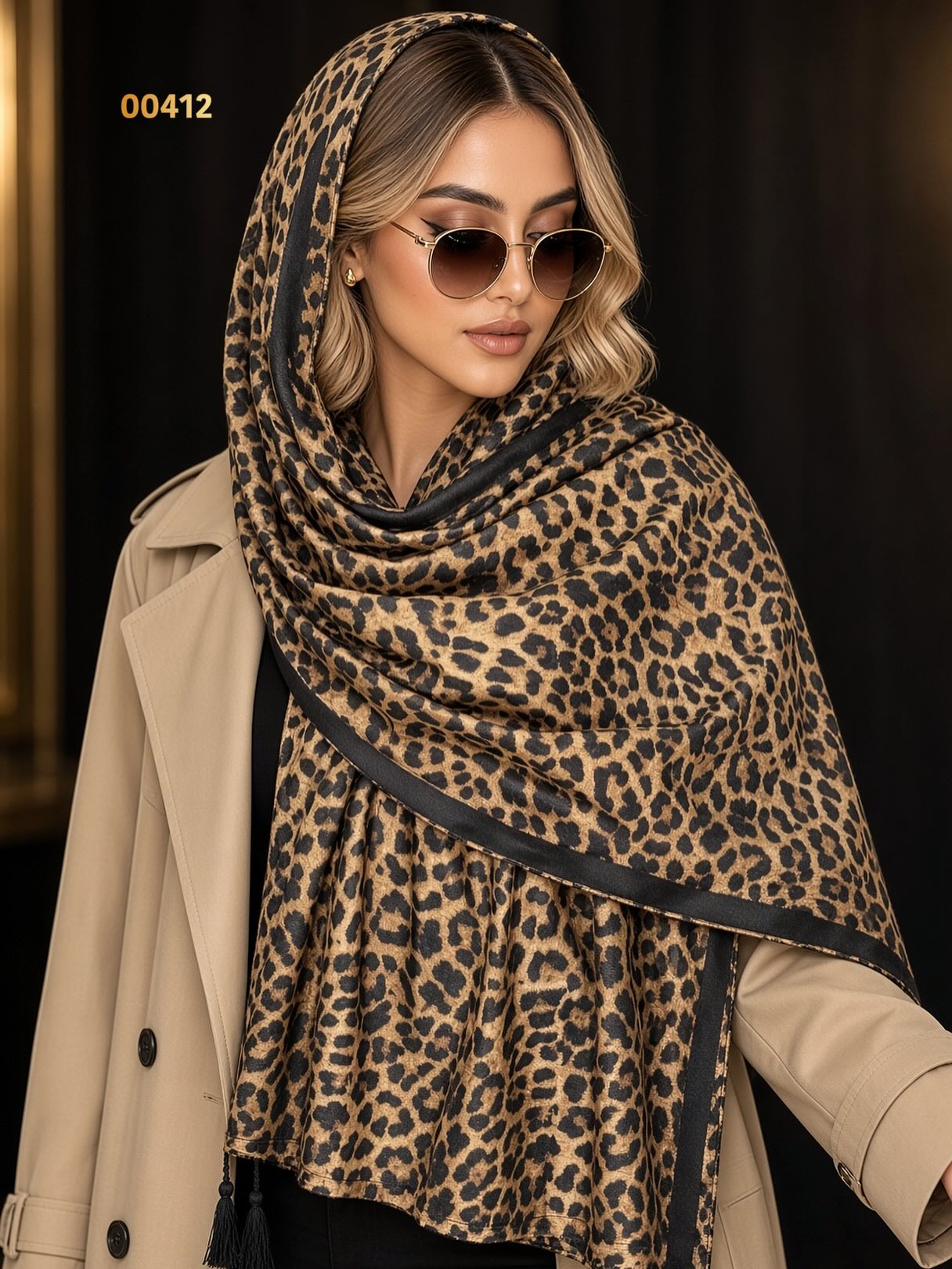 شال پلنگی مخمل پاییزه کد00412
