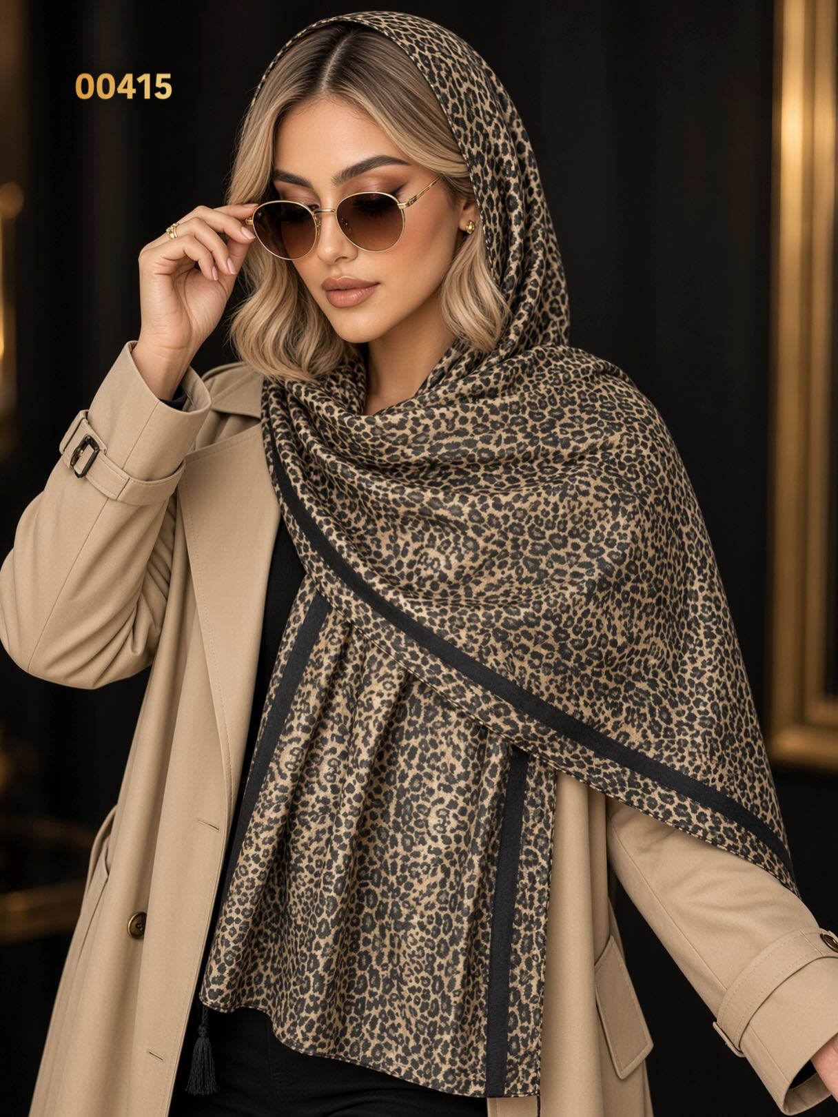 شال پلنگی مخمل پاییزه کد00415