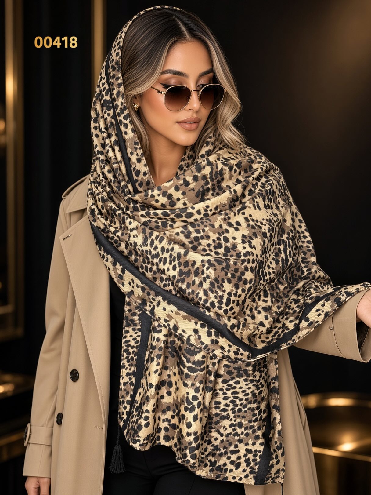شال پلنگی مخمل پاییزه کد00418